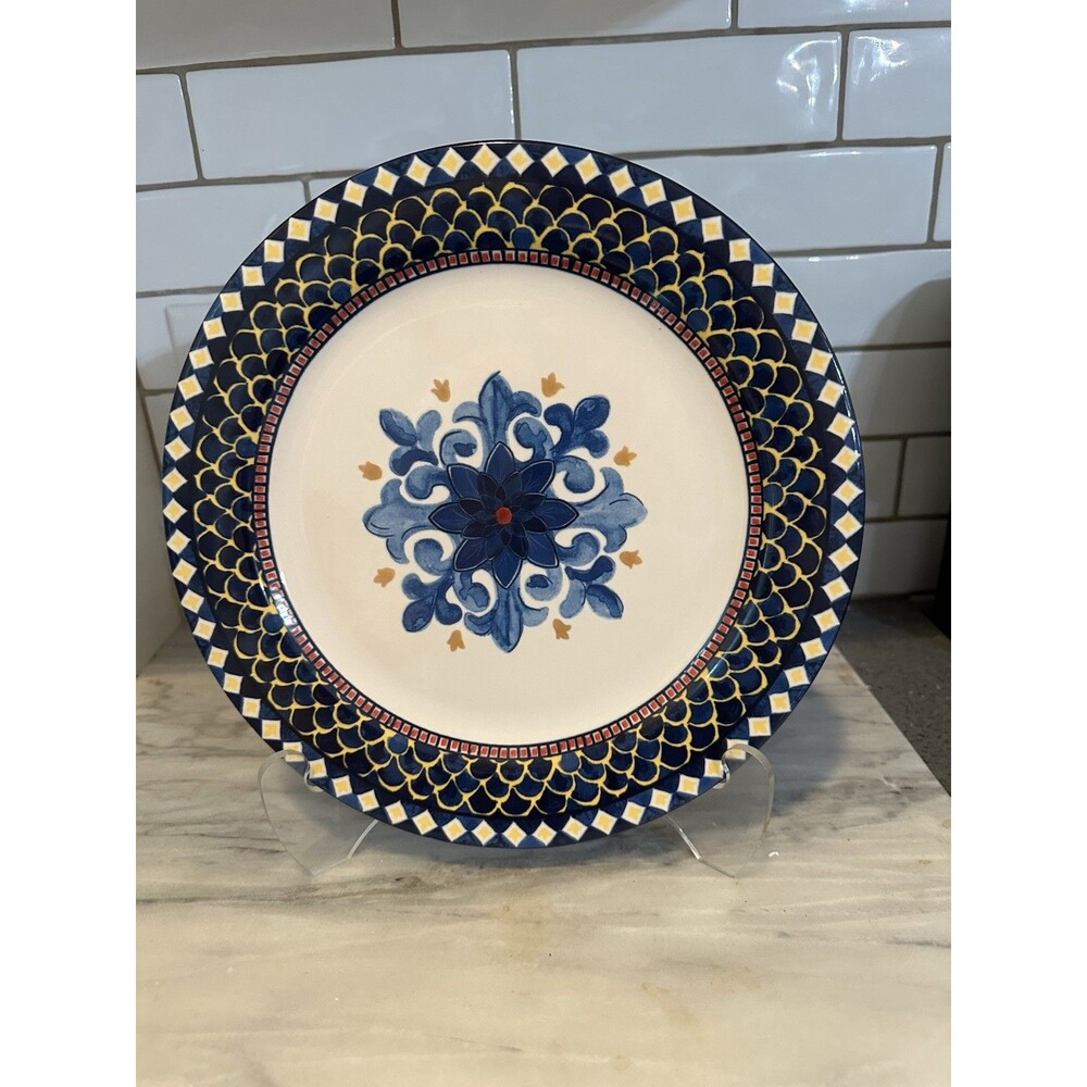 William Sonoma Sicily Dinner Plate Blue 11" Ceramic New